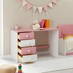 IDIMEX Schreibtisch ARNE Mit 4 Schubladen In Weiß/rosa -Betten & Zubehör Verkäufe 7241 AC2