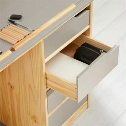 IDIMEX Kinderschreibtisch EMMA Aus Kiefer Massiv In Natur/grau, Neigungsverstellbar -Betten & Zubehör Verkäufe 7244 AC4