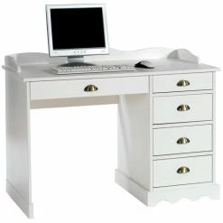 IDIMEX Schreibtisch COLETTE Mit Aufsatz In Weiß