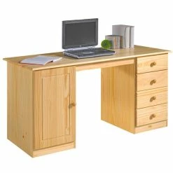 IDIMEX Schreibtisch MANAGER Aus Kiefer Mit 4 Schubladen, Natur