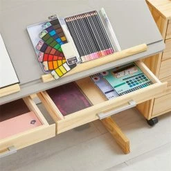 IDIMEX Kinderschreibtisch OLIVIA Aus Kiefer Mit Schubladen In Natur/grau -Betten & Zubehör Verkäufe 7267 AC5