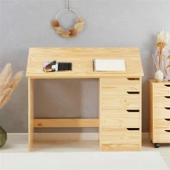 IDIMEX Kinderschreibtisch EMMA Aus Kiefer Massiv In Natur, Neigungsverstellbar -Betten & Zubehör Verkäufe 7269 AC1