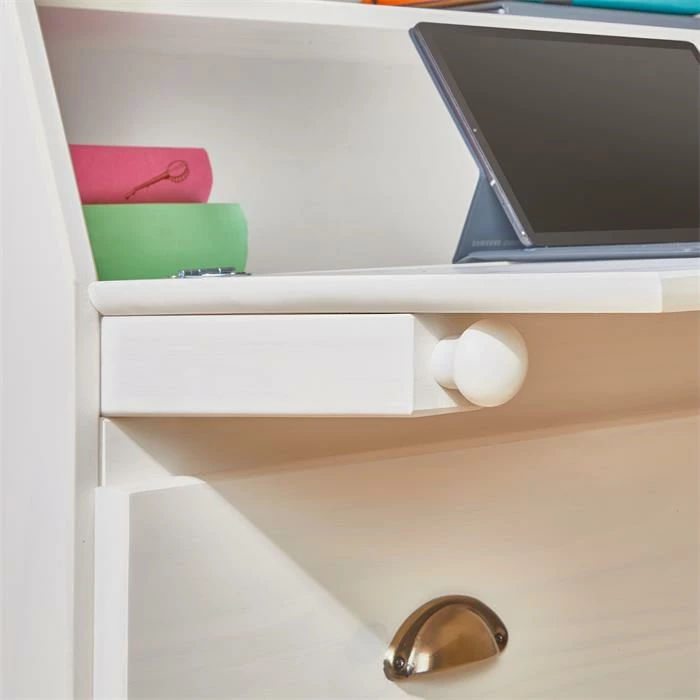 IDIMEX Sekretär GOMES Mit 3 Schubladen Und 2 Fächer Aus Kiefer Weiß 6 IDIMEX Sekretär GOMES Mit 3 Schubladen Und 2 Fächer Aus Kiefer Weiß – Bild 4