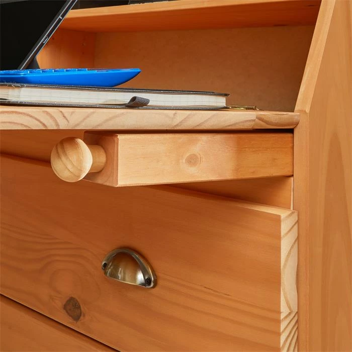 IDIMEX Sekretär GOMES Mit 3 Schubladen Und 2 Fächer Aus Kiefer Gebeizt 7 IDIMEX Sekretär GOMES Mit 3 Schubladen Und 2 Fächer Aus Kiefer Gebeizt – Bild 5