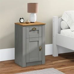 IDIMEX Nachttisch BOLTON Mit 1 Schublade, Kiefer In Grau/braun -Betten & Zubehör Verkäufe 80166 AC0