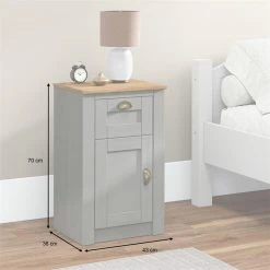 IDIMEX Nachttisch BOLTON Mit 1 Schublade, Kiefer In Grau/braun -Betten & Zubehör Verkäufe 80166 AC1