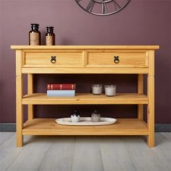 IDIMEX Konsole TEQUILA, Kiefer Massiv, Mit 1 Schubladen Und 2 Ablageflächen, Mexiko -Betten & Zubehör Verkäufe 80875 A0 2N