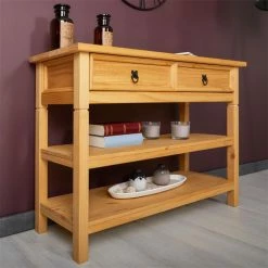 IDIMEX Konsole TEQUILA, Kiefer Massiv, Mit 1 Schubladen Und 2 Ablageflächen, Mexiko -Betten & Zubehör Verkäufe 80875 A0 4N