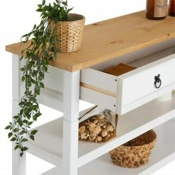 IDIMEX Konsole TEQUILA, Kiefer Massiv Weiß/braun, Mit 1 Schubladen Und 2 Ablageflächen, Mexiko 12 IDIMEX Konsole TEQUILA, Kiefer Massiv Weiß/braun, Mit 1 Schubladen Und 2 Ablageflächen, Mexiko -Betten & Zubehör Verkäufe 80876 5