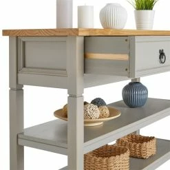 IDIMEX Konsole TEQUILA, Kiefer Massiv Grau/braun, Mit 1 Schubladen Und 2 Ablageflächen, Mexiko -Betten & Zubehör Verkäufe 80877 5