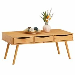 IDIMEX Couchtisch JULIE In Braun, Kiefer Massiv