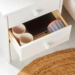 IDIMEX Nachttisch RONDO Mit 3 Schubladen, Kiefer In Weiß -Betten & Zubehör Verkäufe 8102 AC4