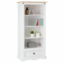 IDIMEX Bücherschrank TEQUILA, Kiefer Massiv Weiß/braun, Mexiko