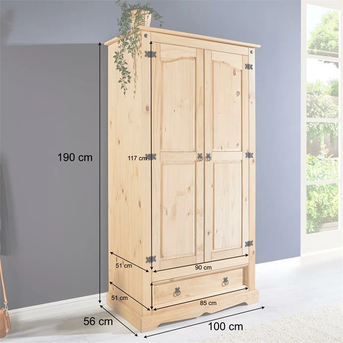 IDIMEX Kleiderschrank TEQUILA, Kiefer Massiv, Mexiko 8 IDIMEX Kleiderschrank TEQUILA, Kiefer Massiv, Mexiko – Bild 6