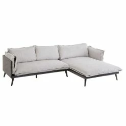 CARO-Möbel Ecksofa SUBLIMUS Gepolstert, Cord In Hellgrau