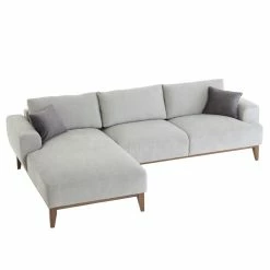CARO-Möbel Ecksofa SATIA, Chenille In Hellgrau