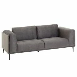 CARO-Möbel Sofa MAGNA Dreisitzer, Samt In Anthrazit