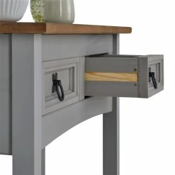 CARO-Möbel Konsolentisch RAMON Kiefer Massiv Mit 2 Schubladen, Grau/braun -Betten & Zubehör Verkäufe 93092 3 N