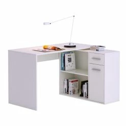 CARO-Möbel Eckschreibtisch LENA Mit Regal In Weiß