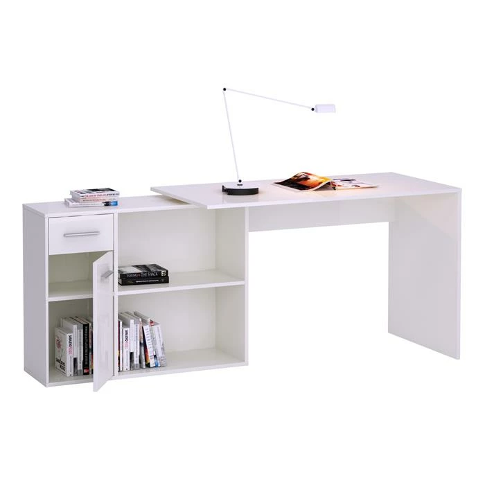 CARO-Möbel Eckschreibtisch LENA Mit Regal In Weiß 6 CARO-Möbel Eckschreibtisch LENA Mit Regal In Weiß – Bild 4