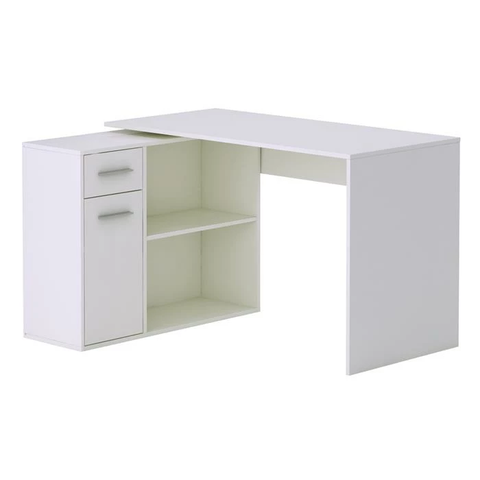 CARO-Möbel Eckschreibtisch LENA Mit Regal In Weiß 4 CARO-Möbel Eckschreibtisch LENA Mit Regal In Weiß – Bild 2