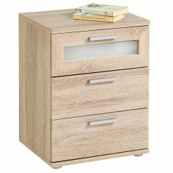 CARO-Möbel Nachttisch MARY Sonoma Eiche Mit 3 Schubladen