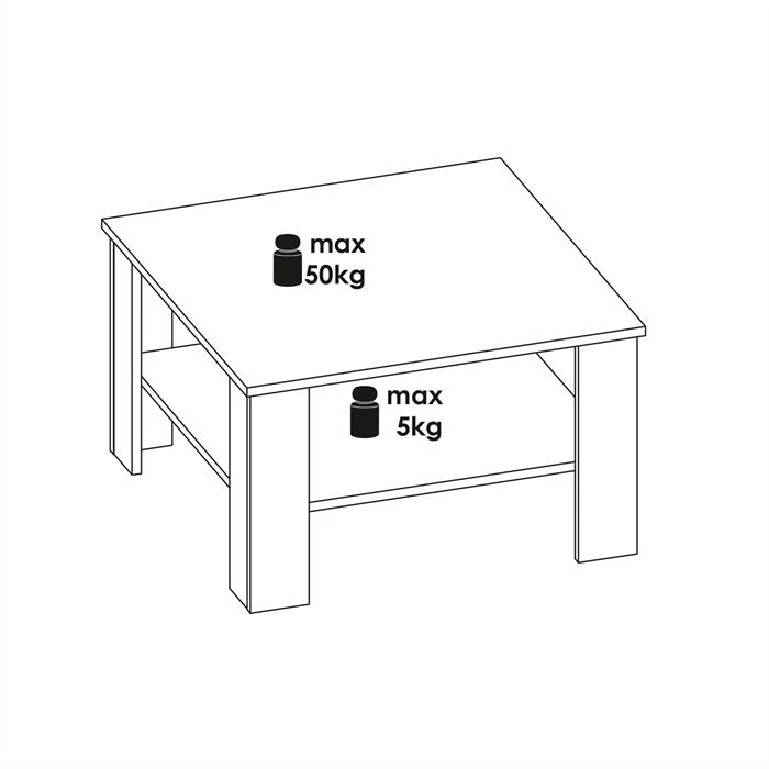 CARO-Möbel Couchtisch FELICE In Sonoma Eiche/weiß, 68 X 68 Cm 4 CARO-Möbel Couchtisch FELICE In Sonoma Eiche/weiß, 68 X 68 Cm – Bild 2