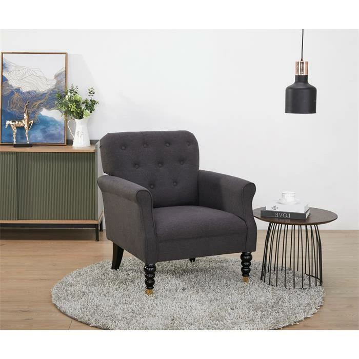 CARO-Möbel Polstersessel ARJANA Stoffbezug In Dunkelgrau 4 CARO-Möbel Polstersessel ARJANA Stoffbezug In Dunkelgrau – Bild 2