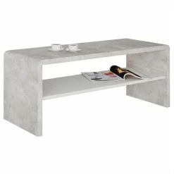 CARO-Möbel Couchtisch LENNI In Betonoptik / Weiß