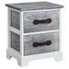 CARO-Möbel Nachttisch SALERNO Weiß/grau, 2 Schubladen -Betten & Zubehör Verkäufe 94096 0 N1