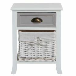 CARO-Möbel Nachttisch TOSCANA Weiß Mit Schublade -Betten & Zubehör Verkäufe 94106 2 N1