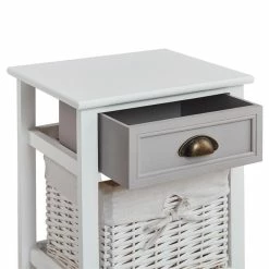 CARO-Möbel Nachttisch TOSCANA Weiß Mit Schublade -Betten & Zubehör Verkäufe 94106 4