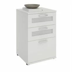 CARO-Möbel Nachttisch MARIKE In Weiß Mit 3 Schubladen