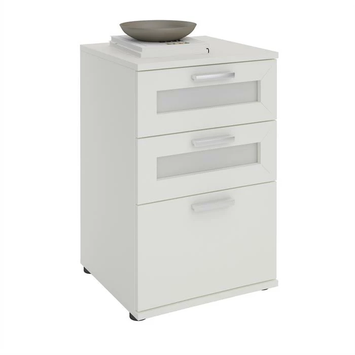 CARO-Möbel Nachttisch MARIKE In Weiß Mit 3 Schubladen 3 CARO-Möbel Nachttisch MARIKE In Weiß Mit 3 Schubladen