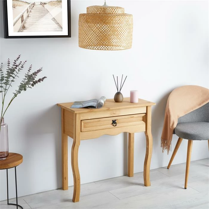 CARO-Möbel Konsole SALSA, Kiefer Massiv, Mit 1 Schublade, Mexiko 4 CARO-Möbel Konsole SALSA, Kiefer Massiv, Mit 1 Schublade, Mexiko – Bild 2