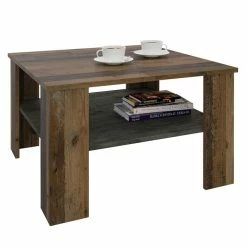 CARO-Möbel Couchtisch FELICE In Old Style/Beton Dunkel, 68 X 68 Cm