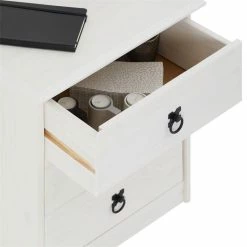 CARO-Möbel Nachttisch RESIDENCIA, Kiefer Massiv Weiß, Mit 3 Schubladen -Betten & Zubehör Verkäufe 94541 3