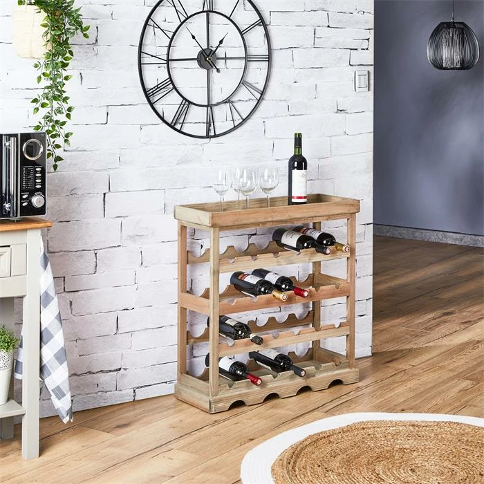 CARO-Möbel Weinregal VINO Für 24 Flaschen, Naturfarben 4 CARO-Möbel Weinregal VINO Für 24 Flaschen, Naturfarben – Bild 2