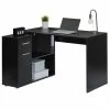 CARO-Möbel Eckschreibtisch LENA Mit Regal In Schwarz