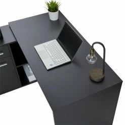 CARO-Möbel Eckschreibtisch LENA Mit Regal In Schwarz -Betten & Zubehör Verkäufe 94602 7