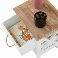 CARO-Möbel Nachttisch PERUGIA Mit 2 Schubladen In Weiß -Betten & Zubehör Verkäufe 94605 2 N