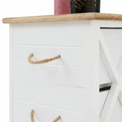 CARO-Möbel Nachttisch PERUGIA Mit 2 Schubladen In Weiß -Betten & Zubehör Verkäufe 94605 3 N