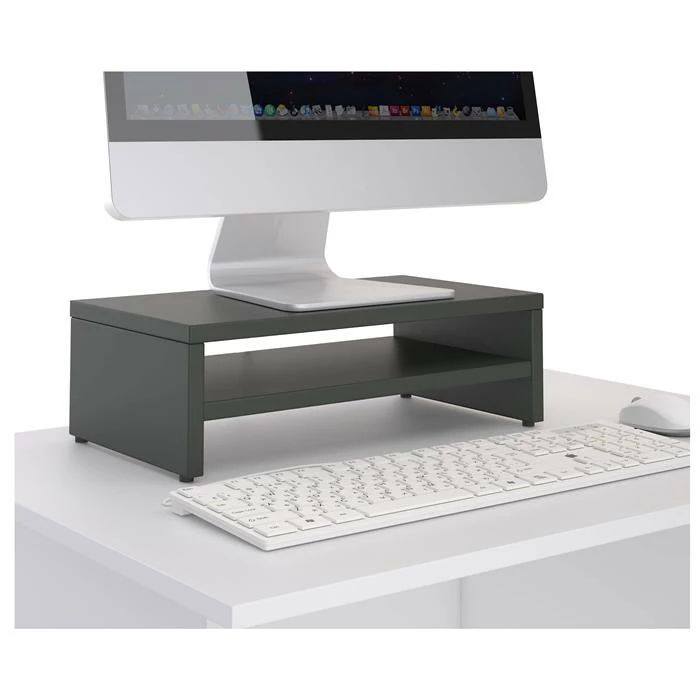 CARO-Möbel Monitorständer SUBIDA In Grau Mit Ablagefach 4 CARO-Möbel Monitorständer SUBIDA In Grau Mit Ablagefach – Bild 2