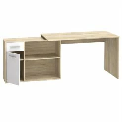 CARO-Möbel Eckschreibtisch LENA Mit Regal In Sonoma Eiche/weiß -Betten & Zubehör Verkäufe 94673 3