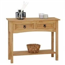 CARO-Möbel Konsolentisch SALSA Kiefer Massiv Mit 2 Schubladen