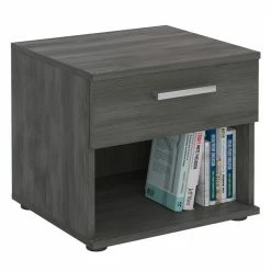 CARO-Möbel Nachttisch MARY Esche Grau Mit Schublade