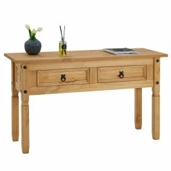 CARO-Möbel Konsolentisch SALSA Kiefer Massiv Mit 2 Schubladen