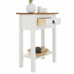 CARO-Möbel Konsolentisch CAMPO Kiefer Massiv Mit 1 Schublade, Weiß/braun -Betten & Zubehör Verkäufe 94872 5