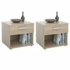 CARO-Möbel Nachttisch MARY Im 2er Set In Sonoma Eiche