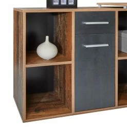 CARO-Möbel Eckschreibtisch DIEGO Mit Regal In Old Style/Beton Dunkel -Betten & Zubehör Verkäufe 95055 4